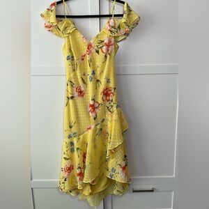 Le Chateau Yellow Off Shoulder Dress